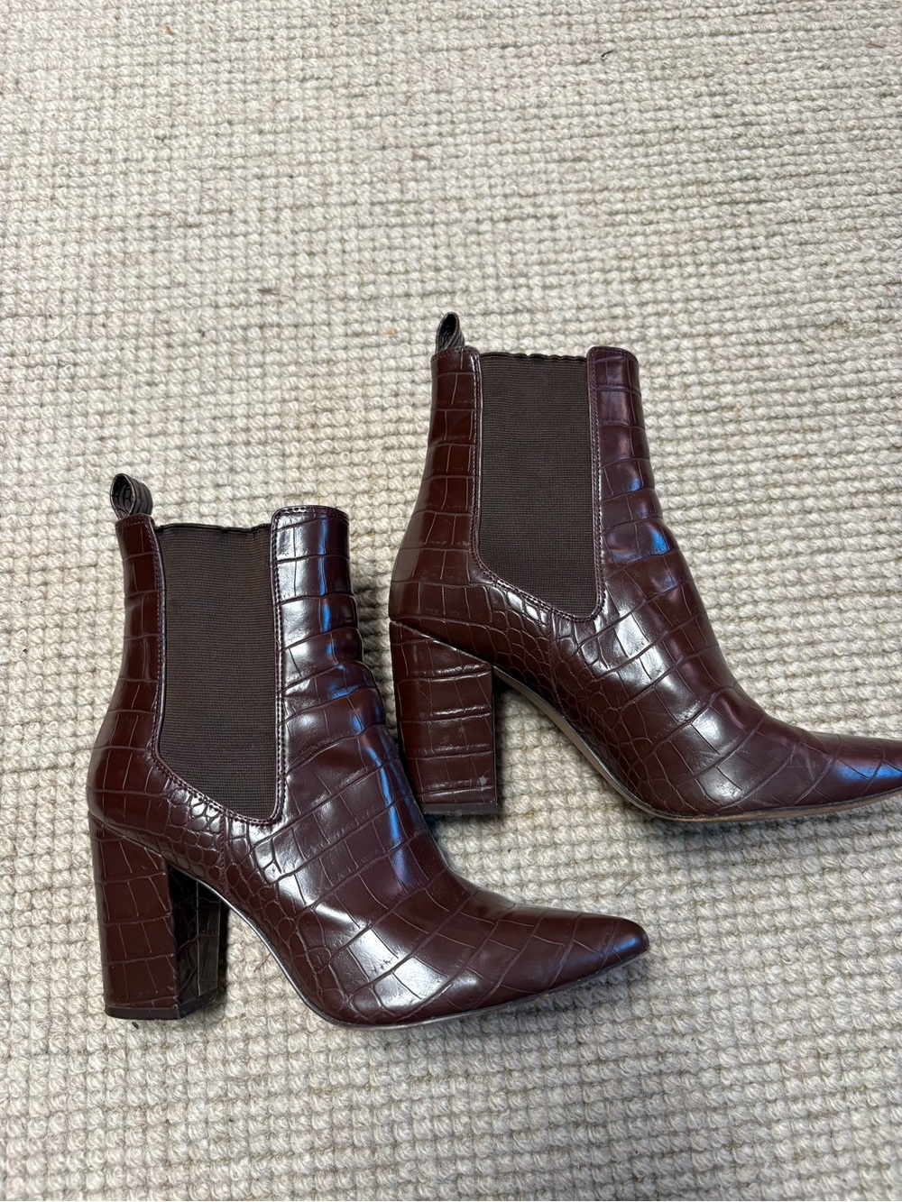Steve Madden | Croc-Embossed Snake Skin Chelsea Ankle Boots